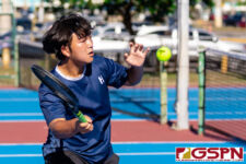 The Harvest Eagles defeat the FD Friars in the IIAAG All-Island Tennis Tournament to become the Boys Doubles Champions. (Photo by Michael Blas)