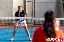 The St. John's Knights faced off against the Academy Cougars Tuesday afternoon at Tamuning Courts in IIAAG Tennis. (Photo by Michael Blas)