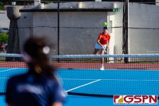 The St. John's Knights faced off against the Academy Cougars Tuesday afternoon at Tamuning Courts in IIAAG Tennis. (Photo by Michael Blas)