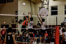 The FD Friars finished the season unbeaten, winning their final game over the home team St. John's Knights in four sets. (photo by Omar Nobuo)