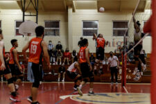 The FD Friars finished the season unbeaten, winning their final game over the home team St. John's Knights in four sets. (photo by Omar Nobuo)