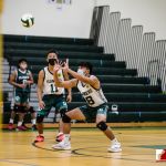 JFK Islander Myron Blas gets set to connect with the ball after a dig from the GW Geckos. Photo by Bout It Productions