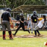Team Aces Kylee Cruz steps safely at home in the 3rd Annual APL Womens Fast Pitch League held at the Piti Baseball Field. ( Photo by Bout It Productions )