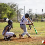 GW Gecko Jace Gumataotao takes a swing against the Guam High Panthers. ( Photo by Bout It Productions )