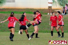 The St. John's Knights celebrate after defeating the ND Royals 1-0. (Photo by Michael Blas)
