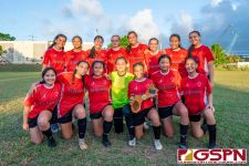 The St. John's Knights are crowned the 2021 IIAAG Girls Soccer Champions. (Photo by Michael Blas)