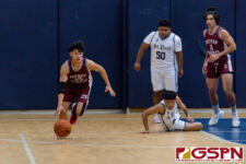 FD Friar Matthew Santos steals the ball from St. Paul Warrior Xander Sanchez. (Photo by Michael Blas)