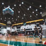Team Guam's Tai Wesley shoots behind the arc early on in the first quarter. (photo by Bout It Productions)