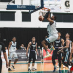 Team Guam's Jonathan Galloway takes it to the rim for the slam dunk against Team Chinese Taipei in FIBA Asia Qualifier. (photo by Bout It Productions)