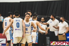Chinese Taipei celebrate after defeating Guam 85-77 to advance in the FIBA Asia Cup. (Photo by Michael Blas)