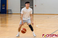 The Bank of Guam Men's Basketball Team run through drills at practice for their game against Chinese Taipei. (Photo by Michael Blas)