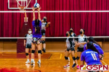 The SSHS Sharks defeated the GW Geckos in four sets, 21-25, 25-22, 25-19, 25-22, on opening night of the ISA Girls Volleyball season. (Photo by Michael Blas)