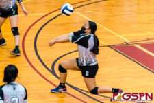 The SSHS Sharks defeated the GW Geckos in four sets, 21-25, 25-22, 25-19, 25-22, on opening night of the ISA Girls Volleyball season. (Photo by Michael Blas)