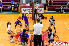 The SSHS Sharks defeated the GW Geckos in four sets, 21-25, 25-22, 25-19, 25-22, on opening night of the ISA Girls Volleyball season. (Photo by Michael Blas)