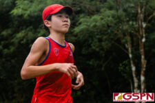 St, John's Knight Alex Clark finishes first overall against the Guahan Academy Starfish. (Photo by Michael Blas)