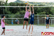 The IIAAG Boys Beach Volleyball Tournament is in full effect as teams of two face off for a spot in the finals. (Photo by Michael Blas)