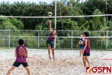 The IIAAG Boys Beach Volleyball Tournament is in full effect as teams of two face off for a spot in the finals. (Photo by Michael Blas)