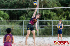 The IIAAG Boys Beach Volleyball Tournament is in full effect as teams of two face off for a spot in the finals. (Photo by Michael Blas)