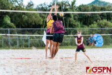 The IIAAG Boys Beach Volleyball Tournament is in full effect as teams of two face off for a spot in the finals. (Photo by Michael Blas)