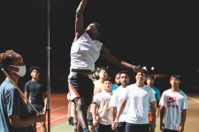 Guam's High School Athletes show out for the 2021 College Showcase Combine and Recruitment seminar with Coach Bob Harmon. (Photo by Michael Blas)