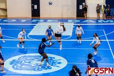 ND Royal Mercedes Mendiola-Cruz loads up for a kill shot. (Photo by Michael Blas)