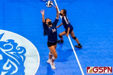 GHS Panther Kailea Moniz sets the ball up for an attack. (Photo by Michael Blas)