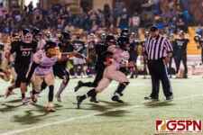GW Gecko Jake Cruz dances around the defense for a huge gain in the fourth quarter. (Photo by Michael Blas)