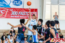 The final day of pool play at the GUARNG GSPN Preseason Boys Basketball Tournament comes to a close as the SPCS Warriors battled the SSHS Sharks. (Photo by Michael Blas)
