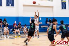 HCA Eagle Keanu Anderson takes a three point shot. (Photo by Michael Blas)