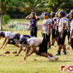 The GW Geckos run through drills in preparation of the 2019 IIAAG High School Football Season. (Photo by Michael Blas)