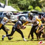 The Guahan Raiders and The Tamuning Steelers Metgots meet in the GNYFF playoffs on Oct. 20, 2019 at Eagles Field. (photo by Bout It Productions.)
