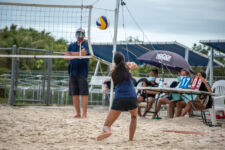 The Academy Cougars defeated the St. John's Knights in an IIAAG Girls Volleyball showdown at the GFA sand courts Saturday. (photos by Rain Delos Reyes)