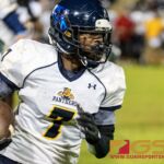 Guam High Panther's Sincere Powell speeding through the JFK Islander's defense. (Photo by Michael Blas)