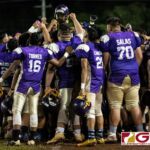 The George Washington Geckos get hyped up for their game against the Guam High Panthers in the 2018 IIAAG high school football semifinals. (Photo by Michael Blas)