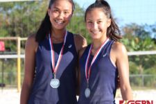 Cougars Kristen Serrano and Chloe Guerrero took 2nd place in the pairs tournament. (photo by Robert Balajadia)