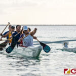 Guam Women's Va'a Team sail out at Matapang Beach in preparation for the 2019 Pacific Games Samoa. (Photo by Michael Blas)