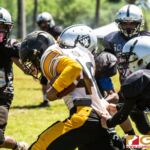 The Guahan Raiders and The Tamuning Steelers Metgots meet in the GNYFF playoffs on Oct. 20, 2019 at Eagles Field. (photo by Bout It Productions.)