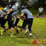Simon Sanchez Sharks Jayton Penaflor hands off the ball to Cameron Toves early in the first quarter. (Photo by Michael Blas)