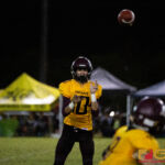 The Father Duenas Friars & The Simon Sanchez Sharks meet in the 2019 IIAAG High School Football Semifinals on Oct. 18, 2019. (photo by Bout It Productions).