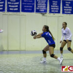 Notre Dame Royals Michala Connelley returns the ball back to the Guam High Panthers. (photo by Bout It Productions)