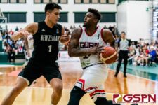 Guam's Earnest Ross attacks the basket while New Zealand's Reuben Te Rangi defends. New Zealand defeated Guam 113-94 in the FIBA Asia Cup 2021 Qualifiers match. (Photo by Michael Blas)