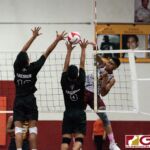 FD Friars Aiden McDonald with a kill shot through Titans Neil Ericsson and Gary Ericsson. (Photo by Michael Blas)