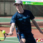 Mason Caldwell and Jack Son faced off against Camden Camacho and Jake Delaney in a 2019 ITF World Tennis Tour Doubles match held at Hilton Guam Resort and Spa Tennis Courts. (Photo by Michael Blas)