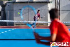 The St. John's Knights and FD Friars tied for the IIAAG Tennis Championships on Thursday afternoon at Tamuning Courts. (Photo by Michael Blas)