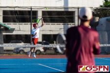 The St. John's Knights and FD Friars tied for the IIAAG Tennis Championships on Thursday afternoon at Tamuning Courts. (Photo by Michael Blas)