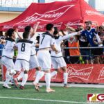 The Matao team celebrate with their fans after captain Jason Cunliffe's goal. (Photo by Michael Blas)