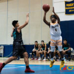 Guam High Panthers Jayson Jackson pops for a two pointer early in the first quarter of the game. (Photo by Michael Blas)