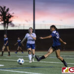 The Academy Cougars visited the turf of the Guam High Panthers with the sun setting down in the IIAAG Girls soccer matchup on Apr. 29, 2019 (photo by Bout It Productions)