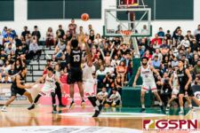 New Zealand's Dion Prewster shoots a three-pointer in the final seconds of the second quarter. New Zealand defeated Guam 113-94 in the FIBA Asia Cup 2021 Qualifiers match. (Photo by Michael Blas)