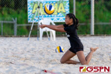 The IIAAG Girls Beach Volleyball Tournament is underway at GFA as the Guam High Panthers faced off against the Harvest Eagles. (Photo by Michael Blas)
